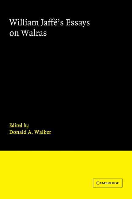 William Jaffe's Essays on Walras 1