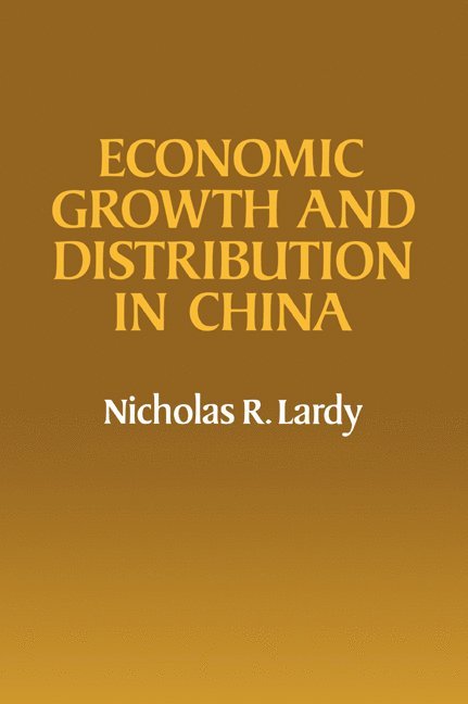 Economic Growth and Distribution in China 1
