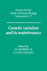 Derek F. Roberts, G. F. De Stefano, D. F. Roberts, G. F. de Stefano - Genetic Variation and its Maintenance, Häftad