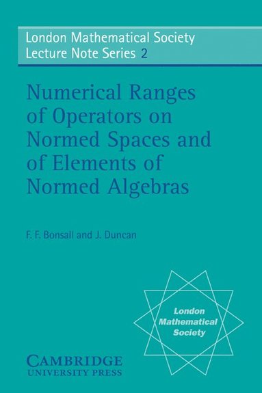 bokomslag Numerical Ranges of Operators on Normed Spaces and of Elements of Normed Algebras