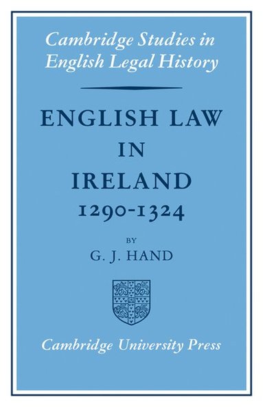 bokomslag English Law in Ireland 1290-1324