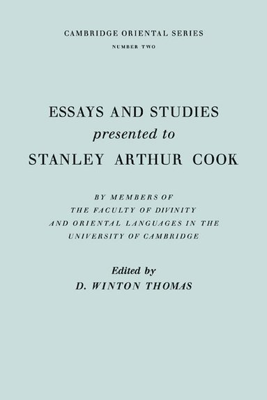 bokomslag Essays and Studies Presented to Stanley Arthur Cook