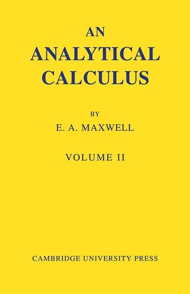 bokomslag Analytical Calculus: Volume 2