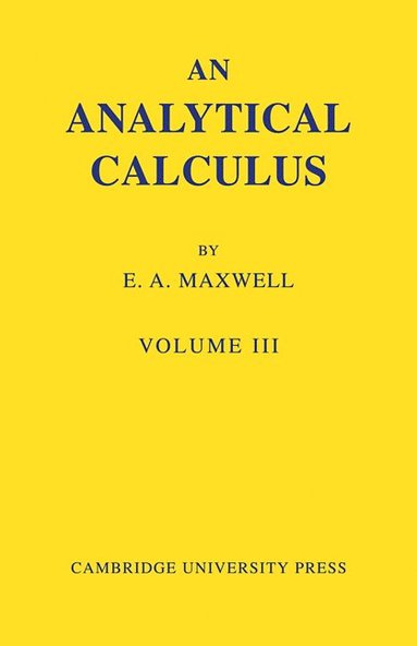 bokomslag An Analytical Calculus: Volume 3