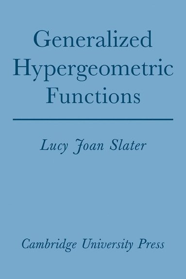 bokomslag Generalized Hypergeometric Functions