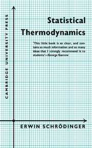 Erwin Schrodinger, Schrodinger - Statistical Thermodynamics, Häftad