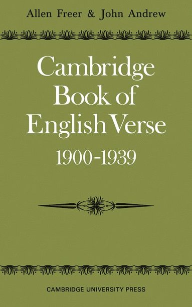 bokomslag Cambridge Book of English Verse 1900-1939