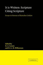 D. A. Carson, Hugh Godfrey Maturin Williamson, H. G. M. Williamson, D. a. Carson - It Is Written: Scripture Citing Scripture, Häftad