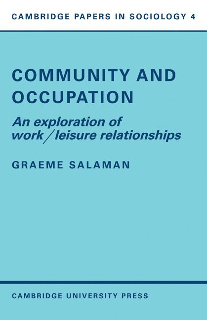 Community and Occupation 1