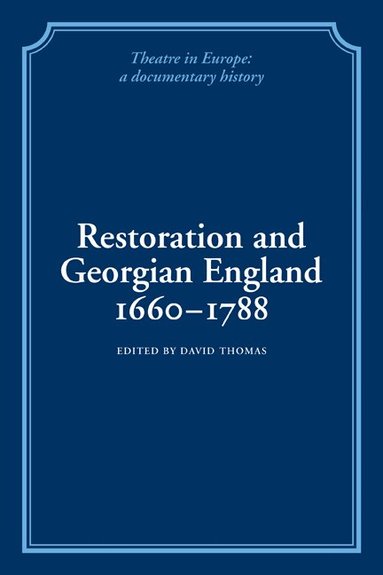 David Thomas - Restoration and Georgian England 1660-1788, Häftad
