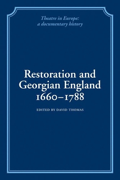 bokomslag Restoration and Georgian England 1660-1788