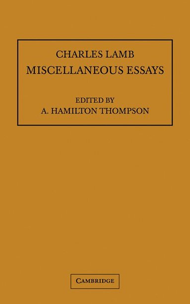 Charles Lamb - Miscellaneous Essays, Häftad