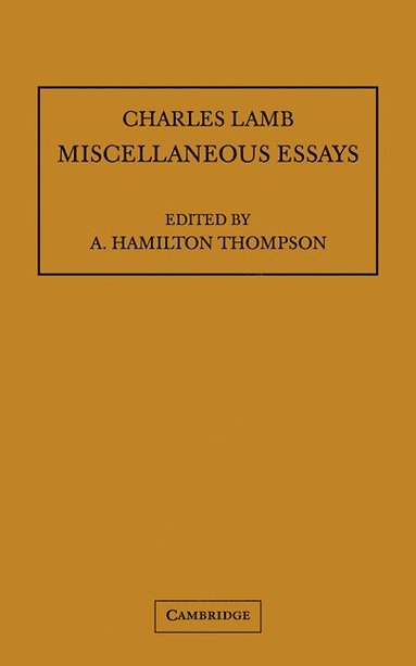 bokomslag Miscellaneous Essays