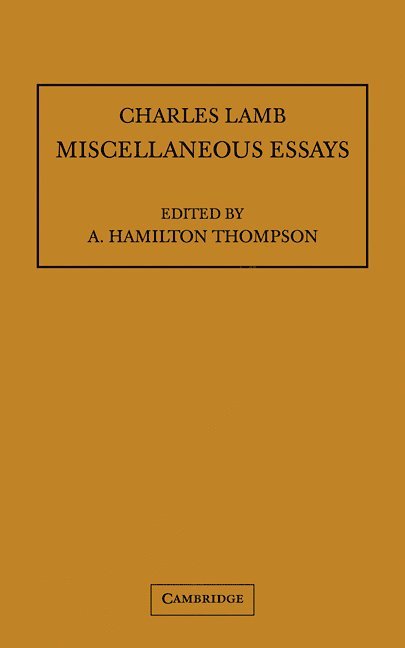 Charles Lamb - Miscellaneous Essays, Häftad