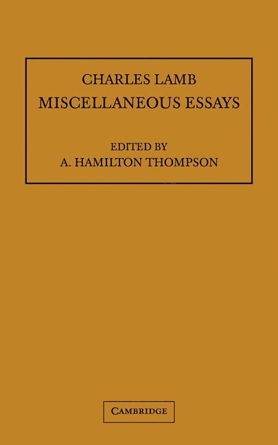 Miscellaneous Essays 1