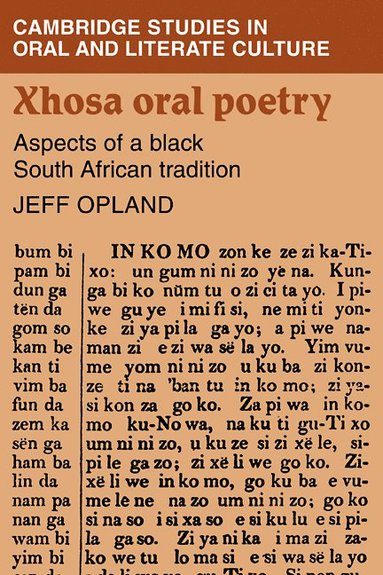 bokomslag Xhosa Oral Poetry