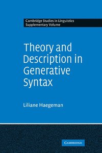 bokomslag Theory and Description in Generative Syntax