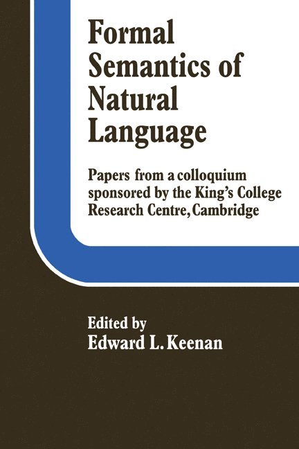 Formal Semantics of Natural Language 1