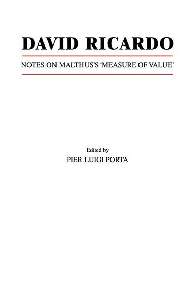 Pier Luigi Porta - David Ricardo, Häftad