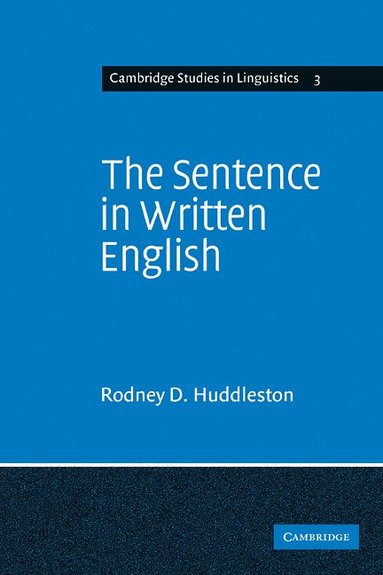 bokomslag The Sentence in Written English