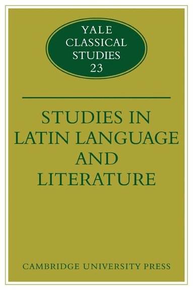 Thomas Cole, David Ross - Studies in Latin Language and Literature, Häftad