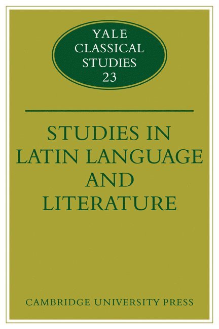 Thomas Cole, David Ross - Studies in Latin Language and Literature, Häftad