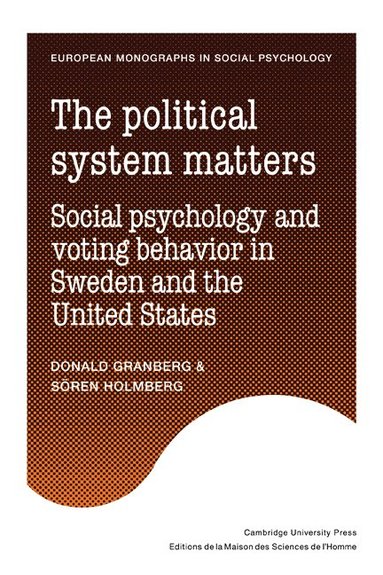 bokomslag The Political System Matters