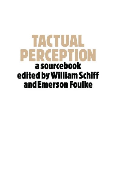 bokomslag Tactual Perception
