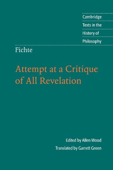 Allen Wood - Fichte: Attempt at a Critique of All Revelation, Häftad