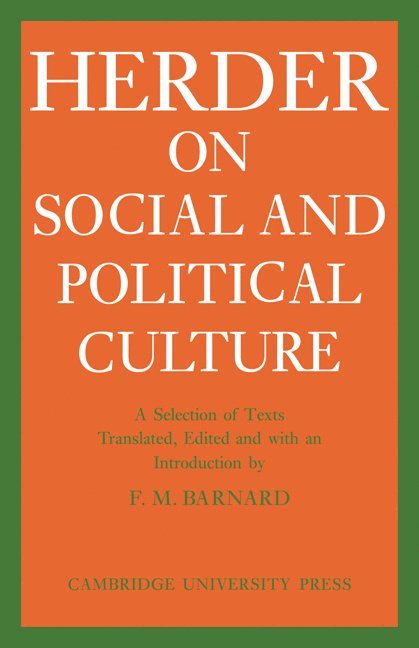 J. G. Herder on Social and Political Culture 1