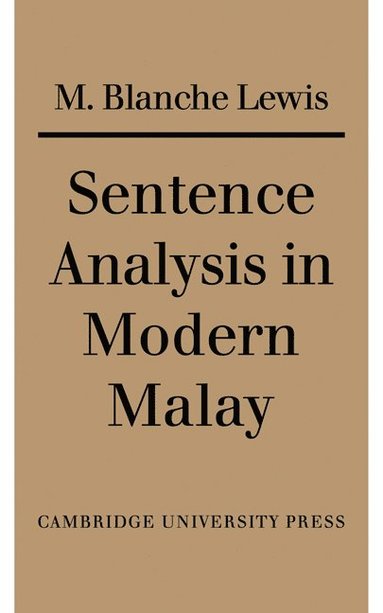 bokomslag Sentence Analysis in Modern Malay