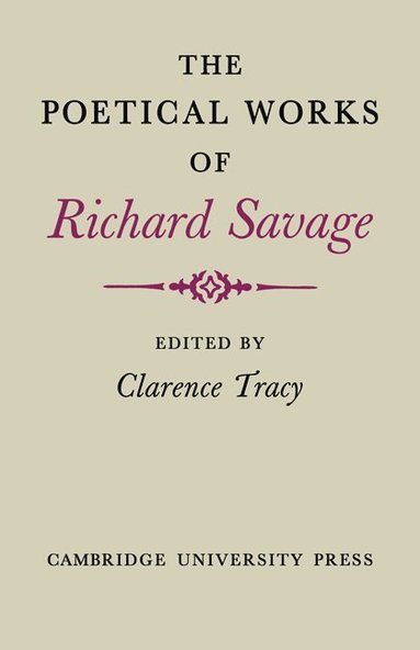 bokomslag Poetical Works of Richard Savage