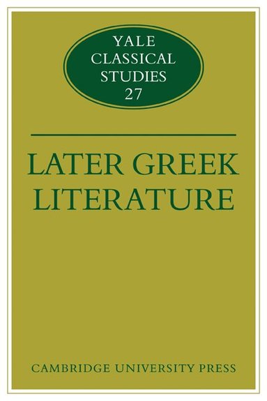 John J. Winkler, Gordon Williams - Later Greek Literature, Häftad