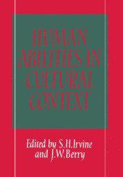Human Abilities in Cultural Context 1