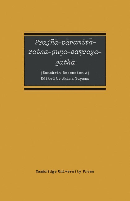 Akira Yuyama - Prajñā-pāramitā-ratna-guna-Samcaya-gāthā, Häftad