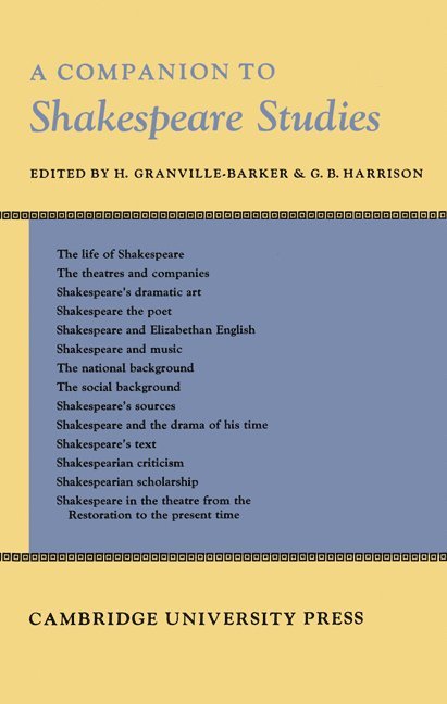 Companion to Shakespeare Studies 1