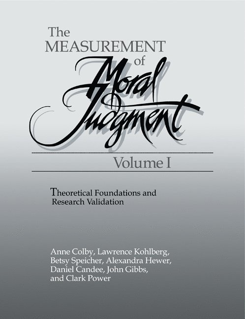 The Measurement of Moral Judgment 1