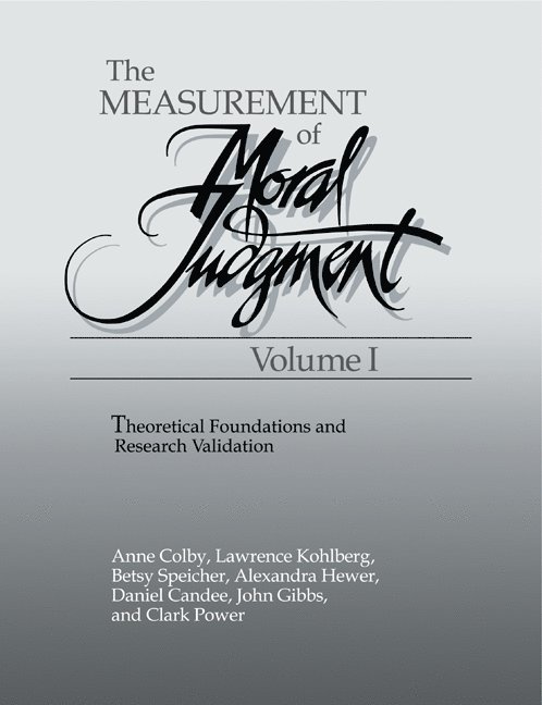 Anne Colby, Lawrence Kohlberg, Colby Anne, Kohlberg Lawrence - The Measurement of Moral Judgment, Häftad