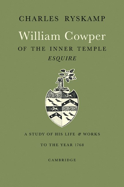 Charles Ryskamp, Ryskamp Charles - William Cowper of the Inner Temple, Esq., Häftad