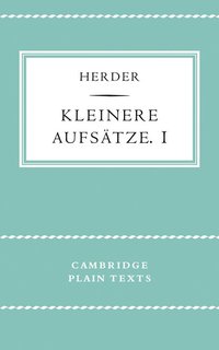 bokomslag Kleinere Aufsätze I