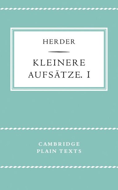 bokomslag Kleinere Aufsätze I