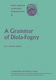 J. David Sapir, Sapir - A Grammar of Diola-Fogny, Häftad