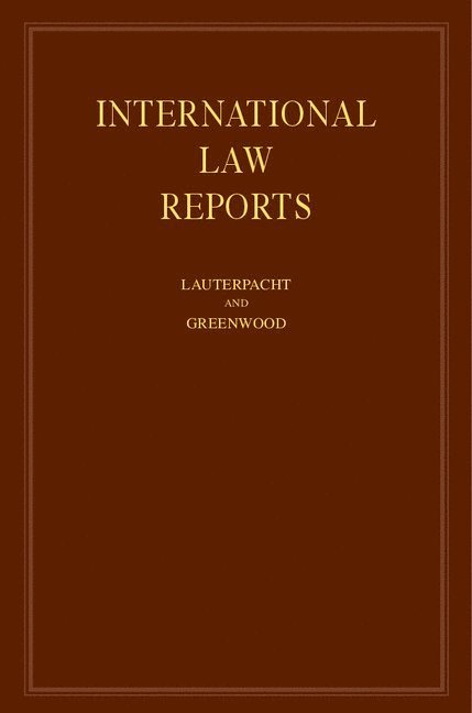 International Law Reports: Volume 140 1