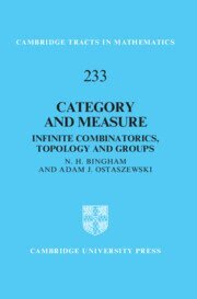 N. H. Bingham, Adam J. Ostaszewski - Category and Measure, Inbunden