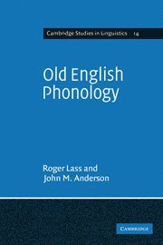 Roger Lass, John M. Anderson - Old English Phonology, Inbunden