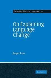 Lass - On Explaining Language Change, Inbunden