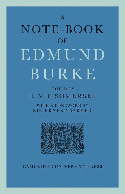 A Note-Book of Edmund Burke 1