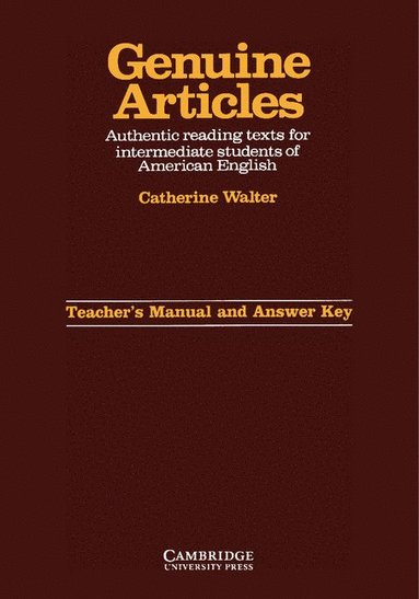 bokomslag Genuine Articles Teacher's manual with key