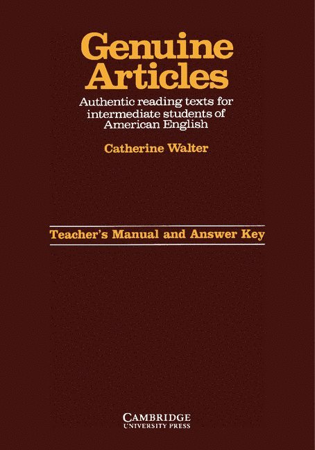 Genuine Articles Teacher's manual with key 1