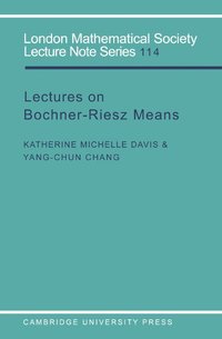 bokomslag Lectures on Bochner-Riesz Means